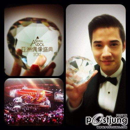 ป้อง ณวัฒน์ และ มาริโอ้ เมาเรอ รับรางวัล Asian Idol 2012 @ China