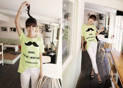 แฟชั่น เสื้อลายหนวด เก๋ มาแรง