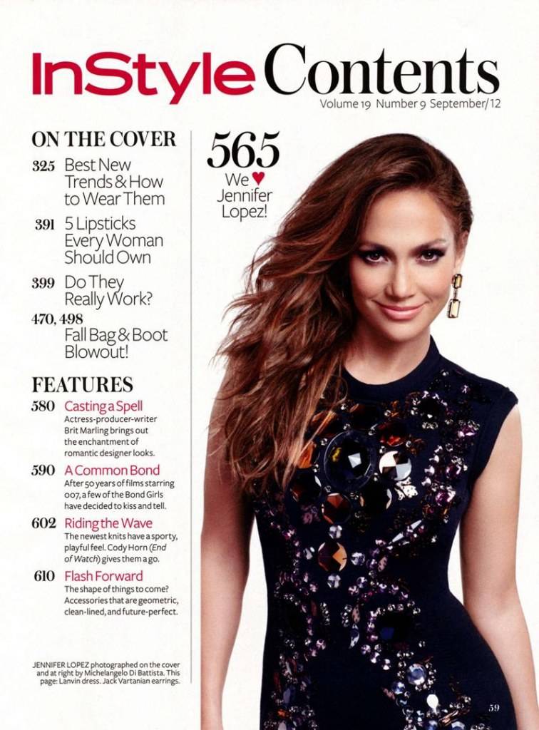 Jennifer Lopez @ Instyle US Magazine September 2012