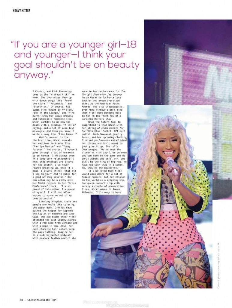 Nicki Minaj @ Status magazine September 2012