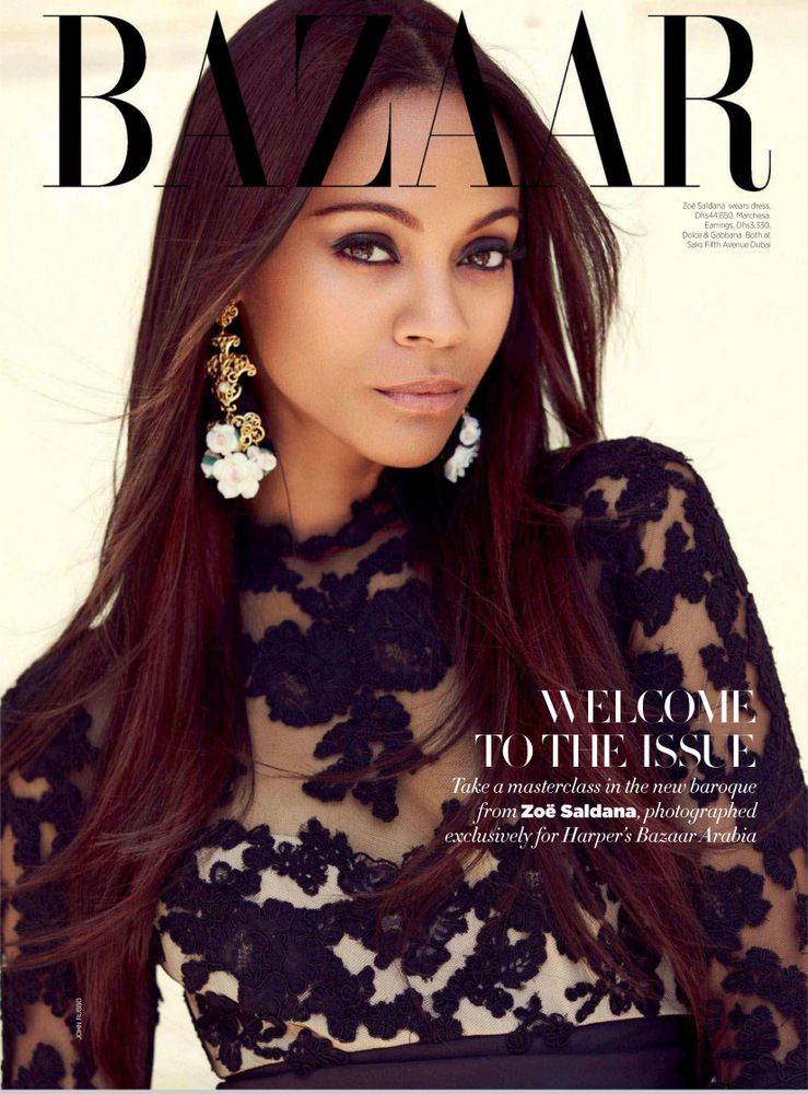 Zoe Saldana @ Harper's Bazaar Arabia September 2012