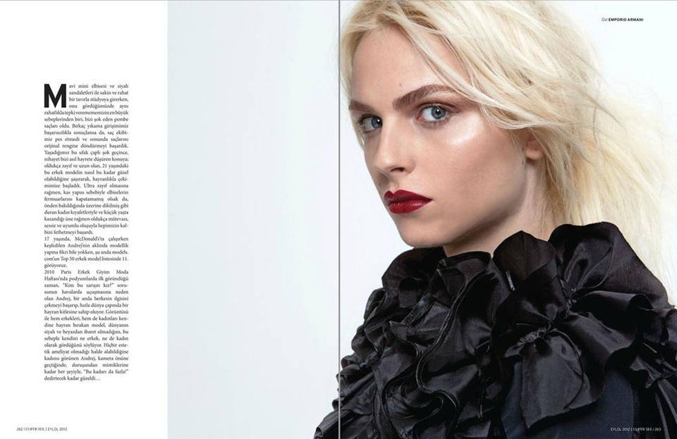 Andrej Pejic @ L'Officiel Turkey September 2012