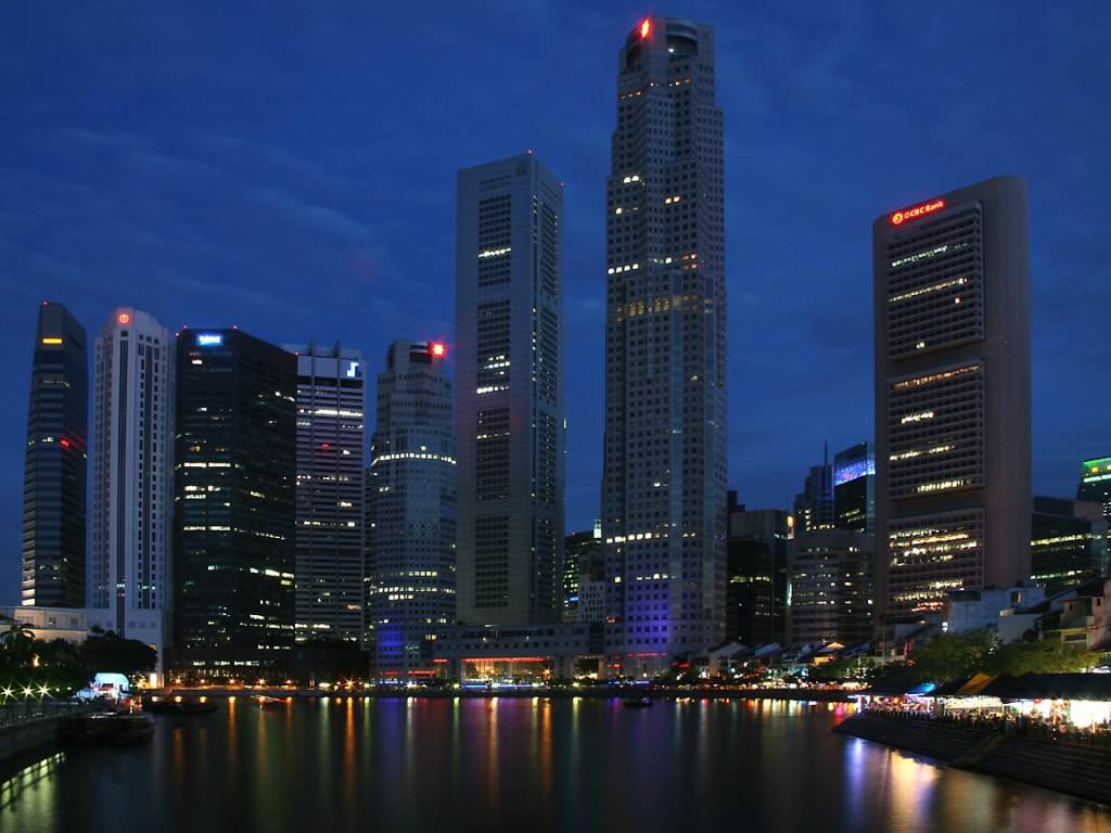 river skyline at night