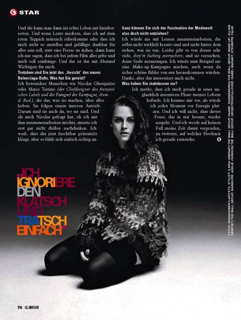 Kristen Stewart @ Glamour Germany October 2012