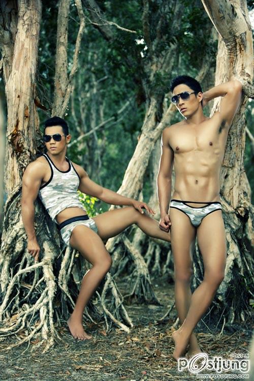 Muscular Asian men