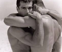 Men hugging