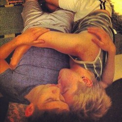 Men hugging