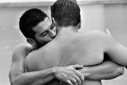 Men hugging