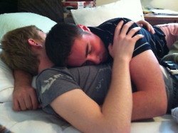 Men hugging
