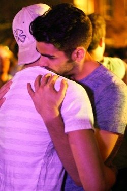 Men hugging