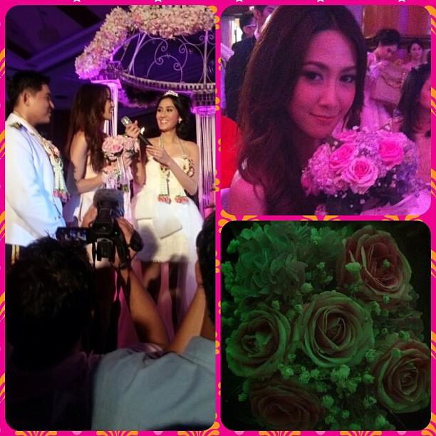 ยุ้ย จีรนันท์ปลื้มได้ช่อดอกไม้ในงานเเต่งเมี่ยง