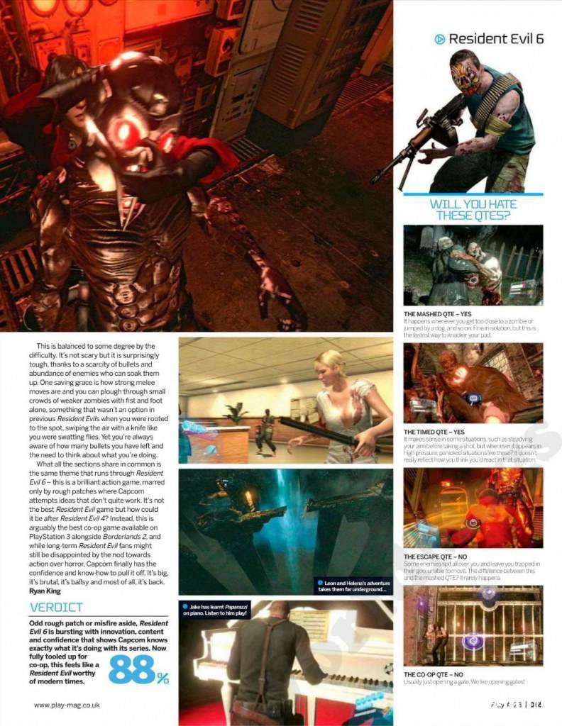 Resident Evil 6 @ PLAY UK issue 223 October 2012
