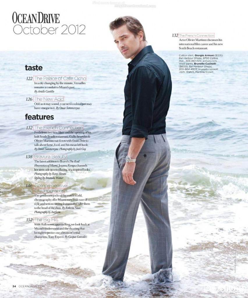 Olivier Martinez @ Ocean Drive Magazine October 2012