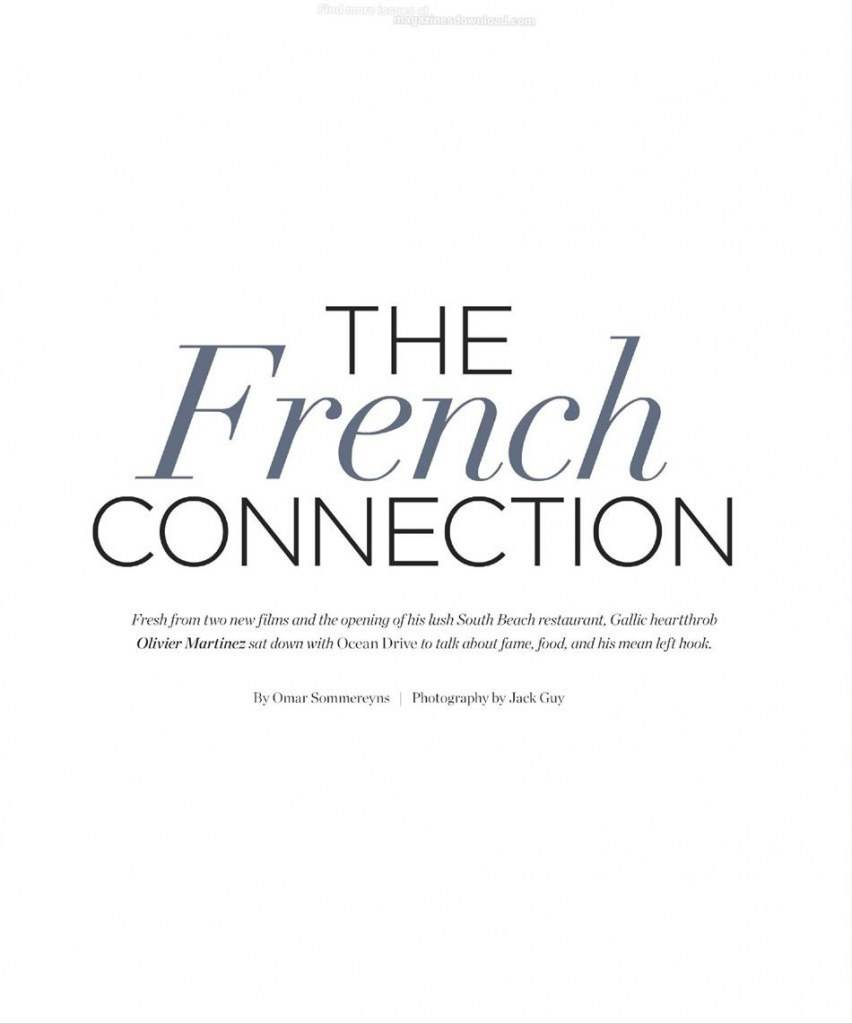 Olivier Martinez @ Ocean Drive Magazine October 2012