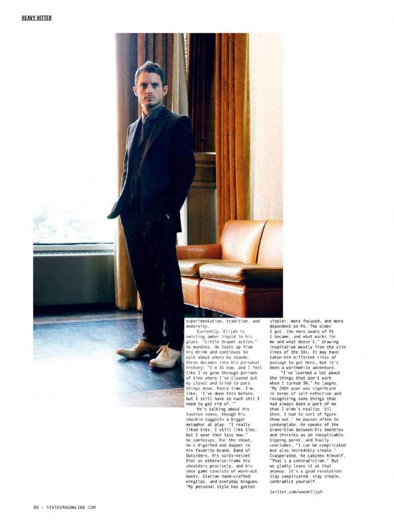 Elijah Wood @ Status Magazine October 2012