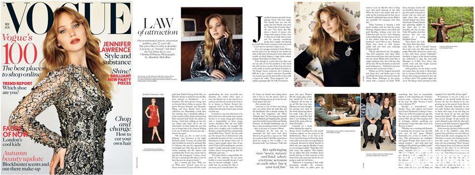 Jennifer Lawrence @ Vogue UK November 2012