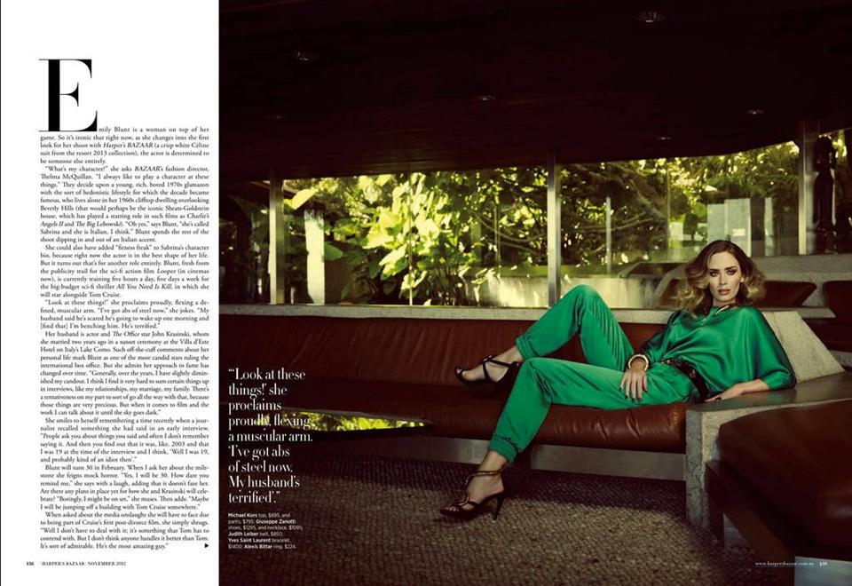 Emily Blunt @ Harper’s Bazaar Australia November 2012