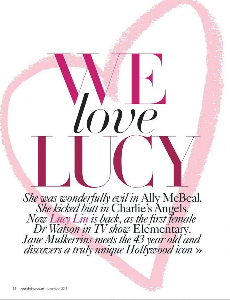 Lucy Liu @ Easy Living UK Magazine November 2012