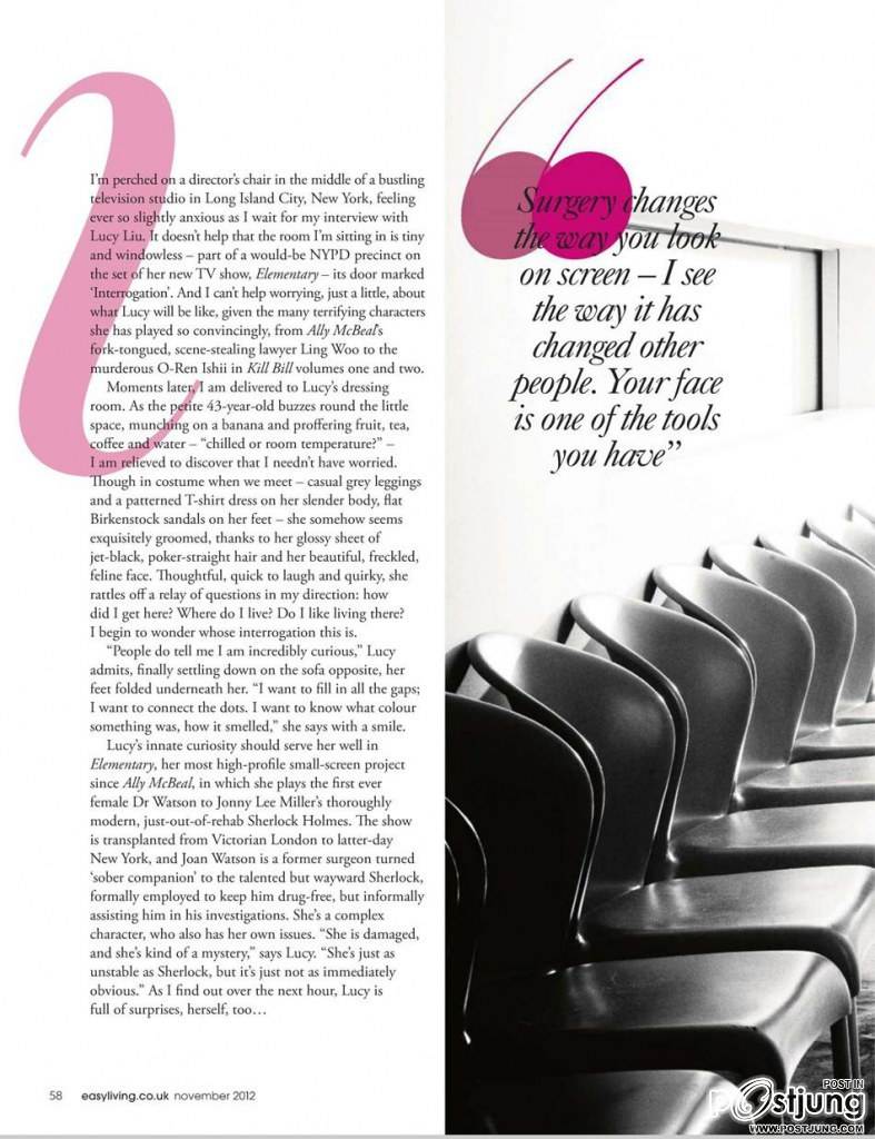 Lucy Liu @ Easy Living UK Magazine November 2012