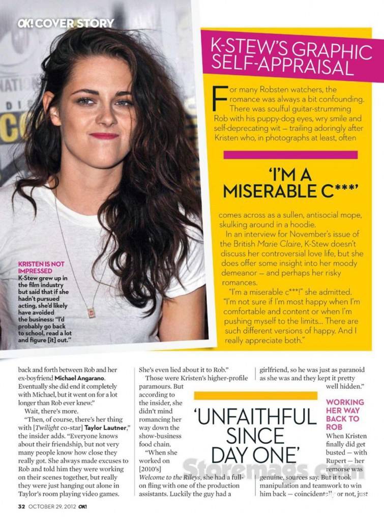 Kristen Stewart & Robert Pattinson @ OK! Magazine issue 44 October 2012