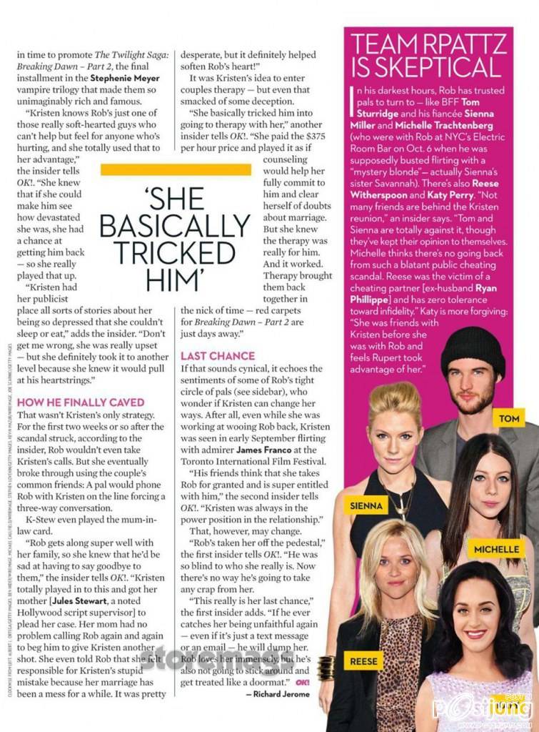 Kristen Stewart & Robert Pattinson @ OK! Magazine issue 44 October 2012