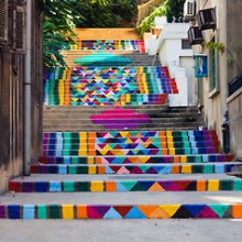 The colorful stairs of Streetartutopia