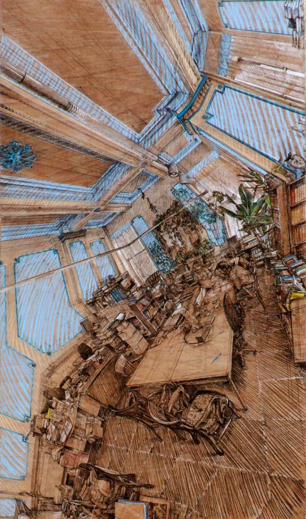 The Next M.C. Escher? The Disorienting Polyhedral Panoramic Perspective Drawings of Rorik Smith