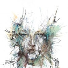 Portraits Drawn with Tea, Vodka, Whiskey and Ink by Carne Griffiths