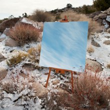 Mirrors on Easels Create the Illusion of Desert Landscape Paintings in California’s Joshua Tree Nati