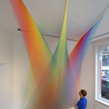 Colored Thread Installations by Gabriel Dawe