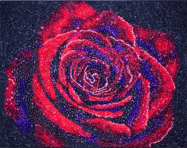 Mosaics Created From Thousands Of Hand Cast Resin Flowers And Candy