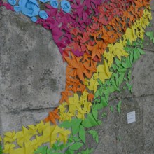 Rainbow Origami Street Art by Mademoiselle Maurice