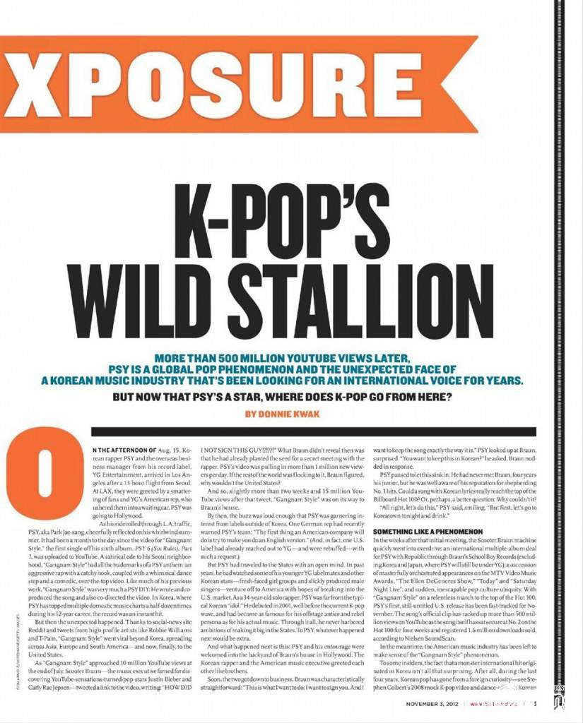 Psy @ Billboard November 2012