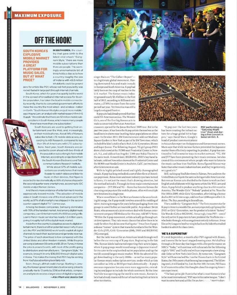 Psy @ Billboard November 2012