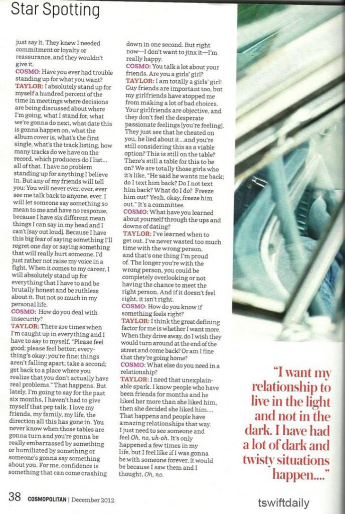 Taylor Swift @ Cosmopolitan USA December 2012