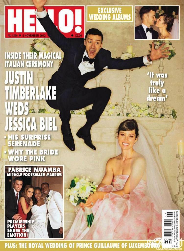เจสสิกา บีล และ จัสติน ทิมเบอร์เลก เผยภาพงานแต่งงานในนิตยสาร Hello!