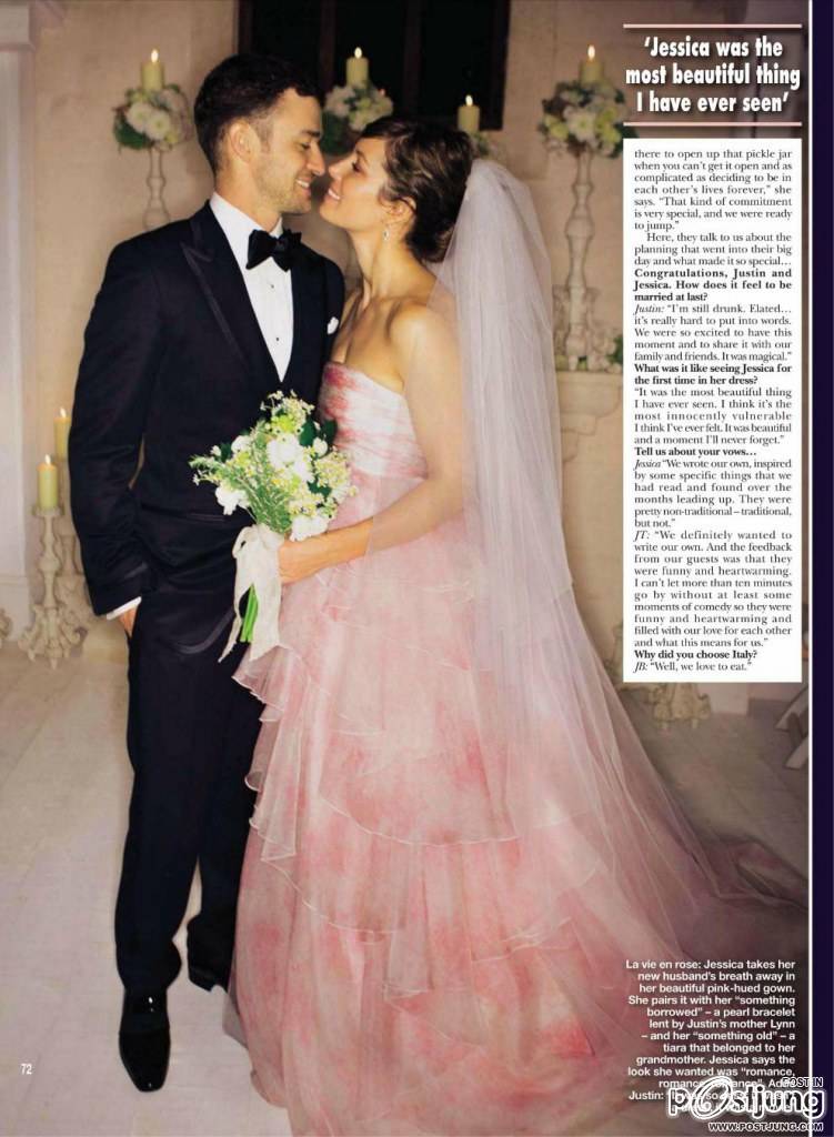 เจสสิกา บีล และ จัสติน ทิมเบอร์เลก เผยภาพงานแต่งงานในนิตยสาร Hello!