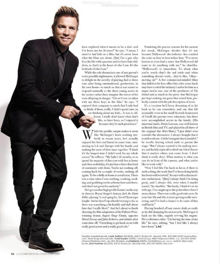 Ewan McGregor @ LA Confidential November 2012
