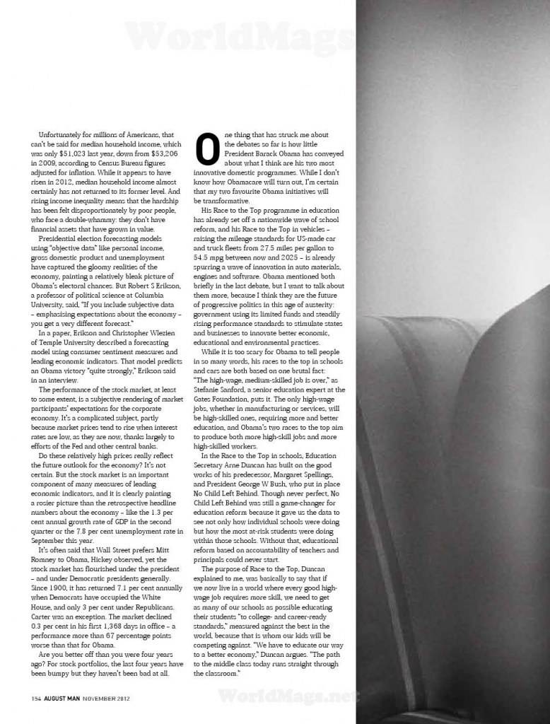 Barack Obama @ August Man Singapore November 2012