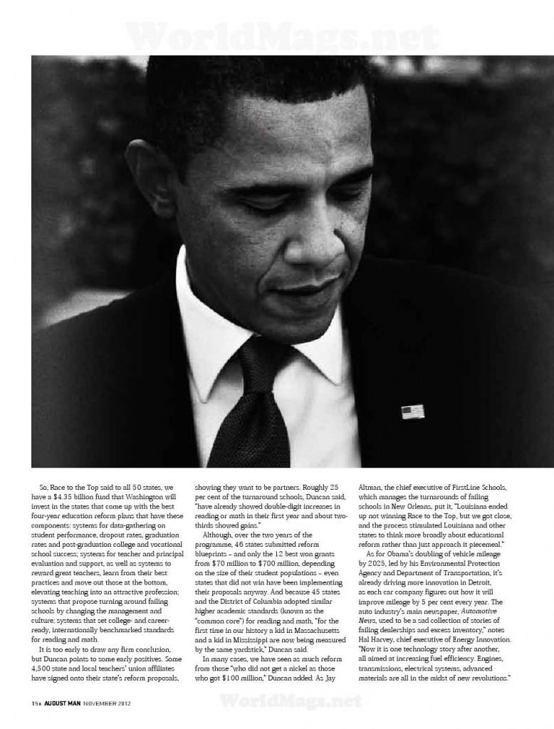 Barack Obama @ August Man Singapore November 2012