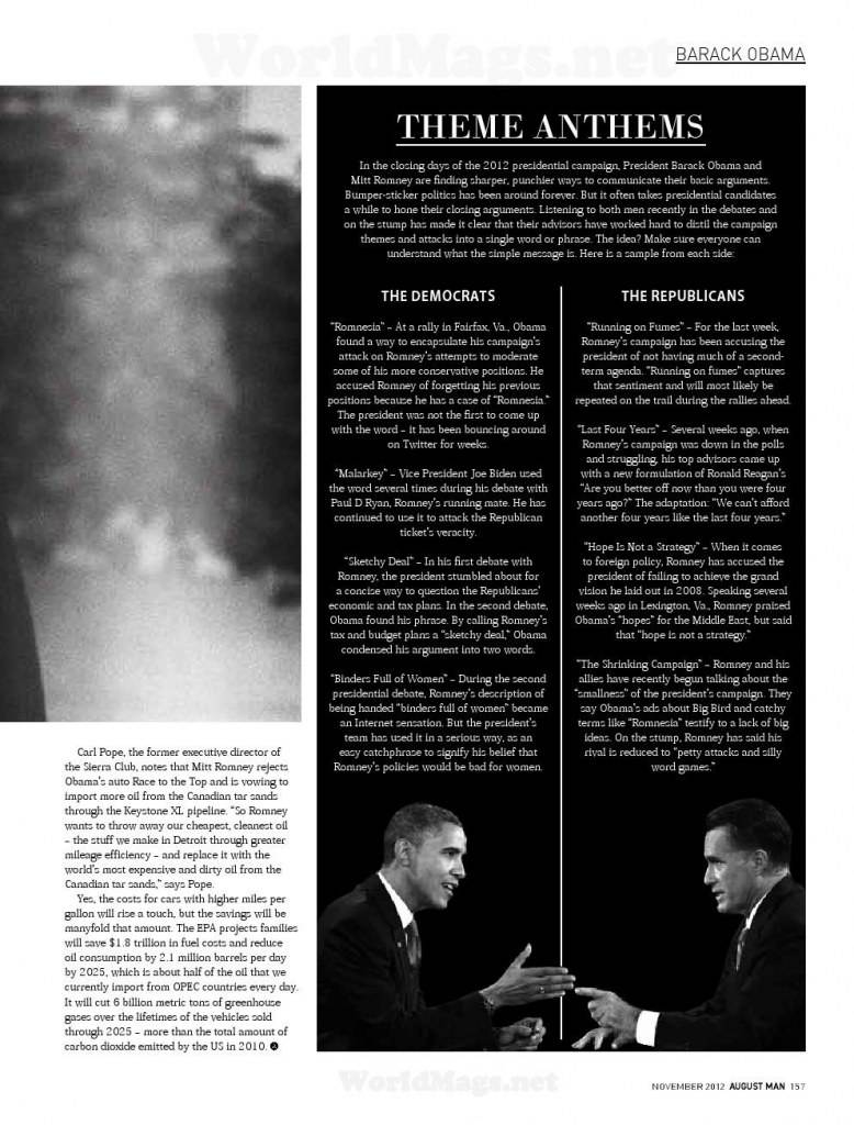 Barack Obama @ August Man Singapore November 2012