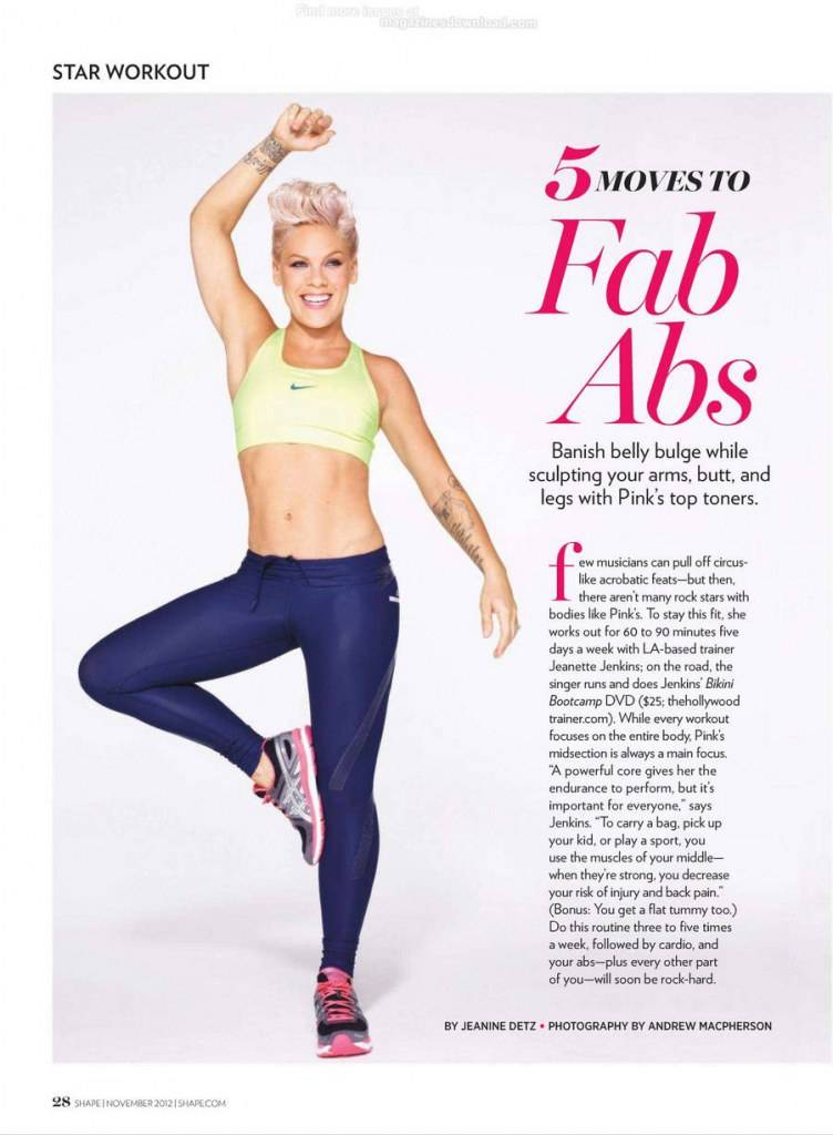 Pink @ Shape Magazine November 2012