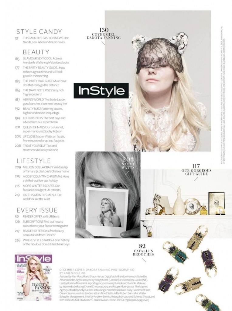 Dakota Fanning @ InStyle UK December 2012