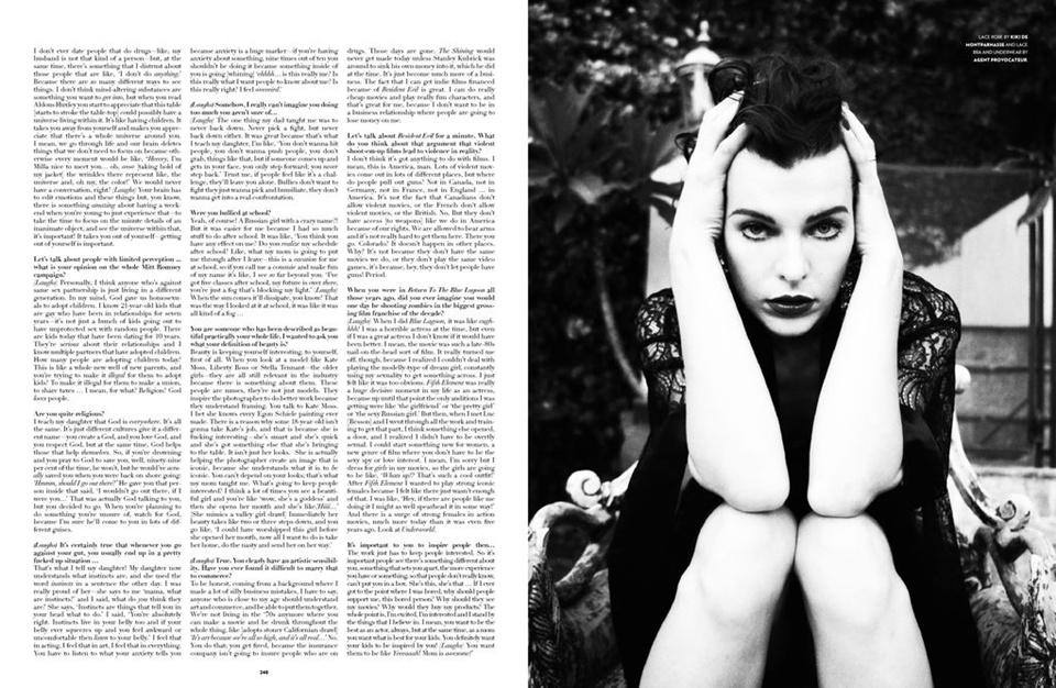 Milla Jovovich @ Flaunt November 2012
