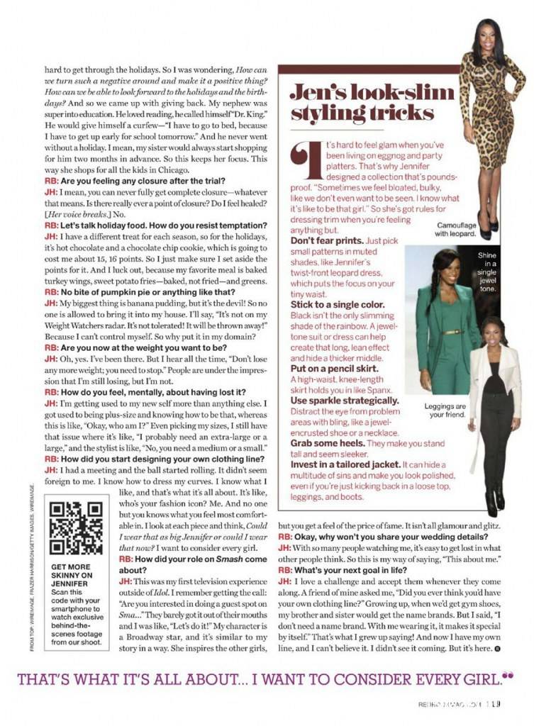 Jennifer Hudson @ Redbook December 2012