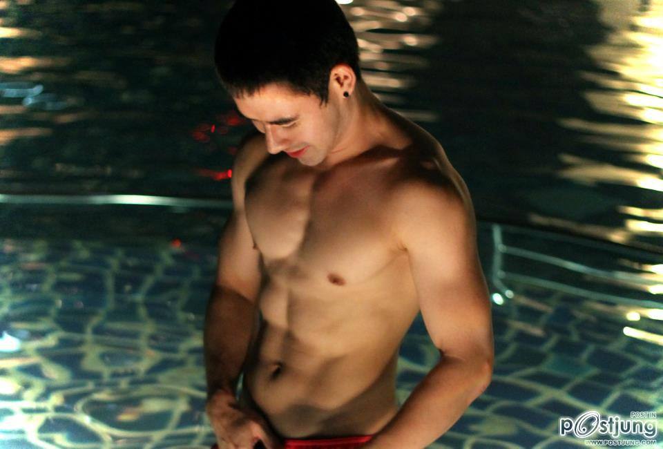 Sexy Asian Guy in swimming pool