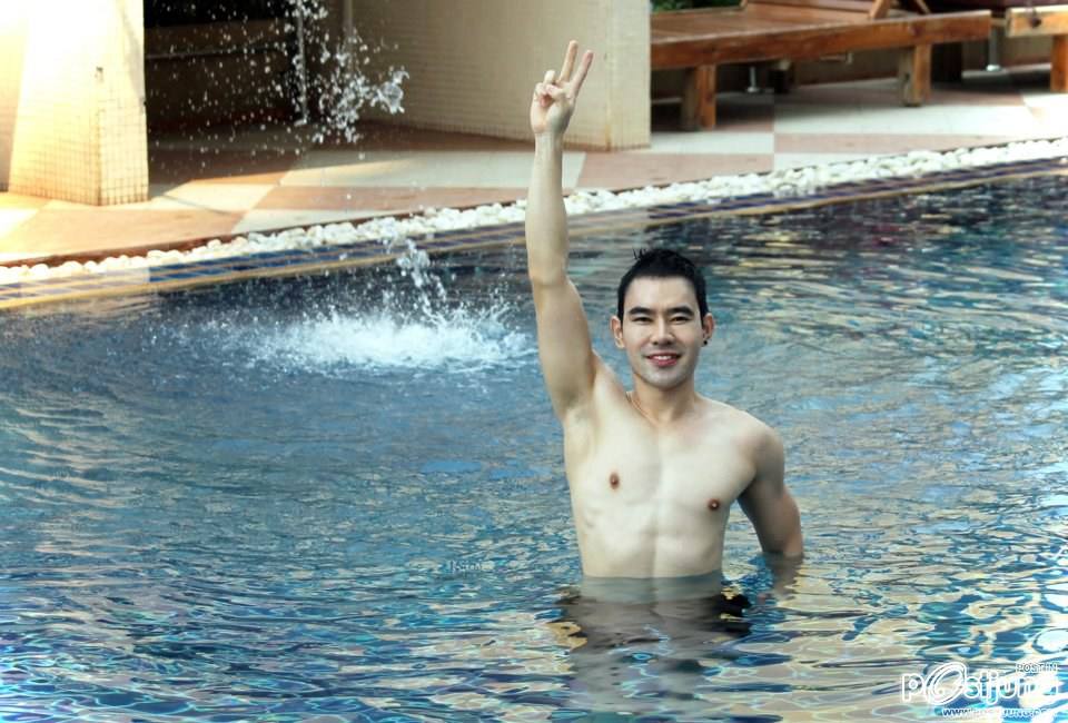 Sexy Asian Guy in swimming pool