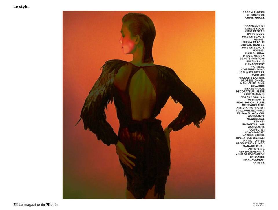 Karlie Kloss & Sean O'Pry @ M Le Monde December 2012