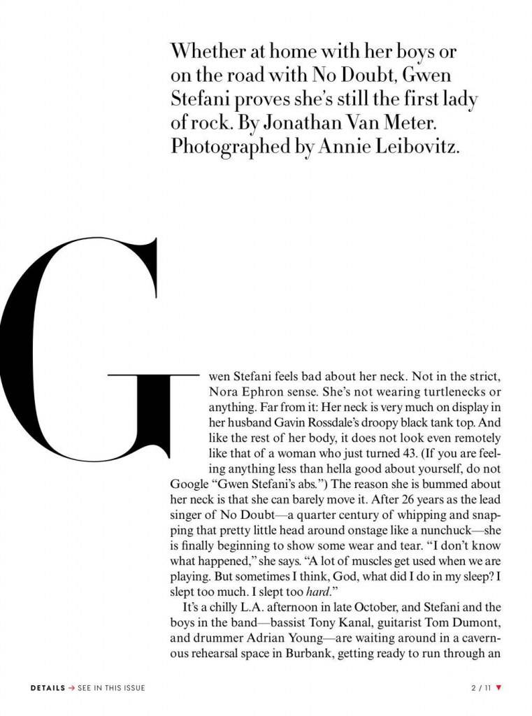 Gwen Stefani @ Vogue US January 2013