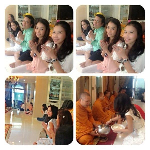 อั้ม พัชราภา ทำบุญบ้าน พร้อมเพื่อนซี้ แอมป์ ตามประกบ